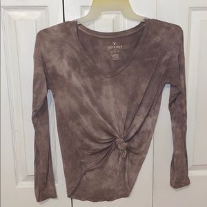 Purple tie dye long sleeve soft and sexy AEO top.